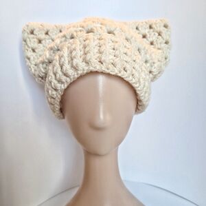 NEW, Cat Ear beanie, crochet, handmade
